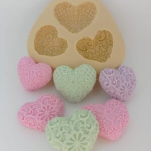 Molde Corações Rendados P - 3 cm