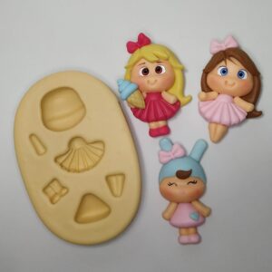 Molde Bonequinhas Apliques