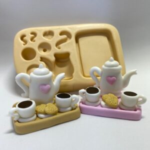 Molde Xícara e Bule de Café - Bandeja 5,2 cm