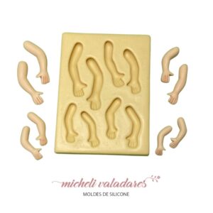 Molde de Silicone para Artesanato Kit Bracinhos - 3 a 4,5 cm - Artesanato/Biscuit