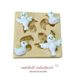 Molde de Silicone para Artesanato Micro Pombinhas/Passarinhos - 1,5 a 2,5cm