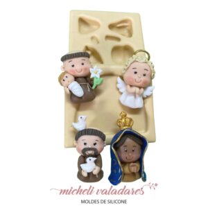 Molde de Silicone para Artesanato Mini Santinhos Terço - 3,5 cm