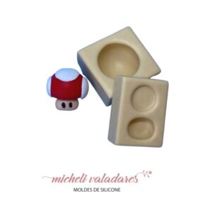 Molde de Silicone para Artesanato Cogumelo Mário Game 3D - 3,5 cm