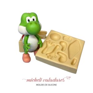 Molde de Silicone para Artesanato Super Dino Mário Game - 9 cm