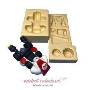 Molde de Silicone para Artesanato Carrinho Kart Mário Game - 7 cm