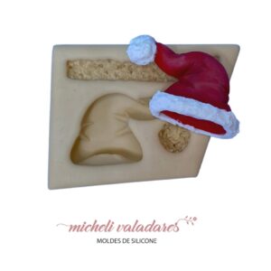 Molde de Silicone para Artesanato Gorro Papai Noel - 3 cm