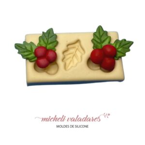 Molde de Silicone para Artesanato Mini Fruta Azevinho Natal - 2,5 cm