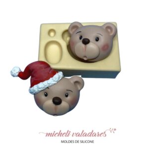Molde de Silicone para artesanato Rosto Urso M - 5 cm