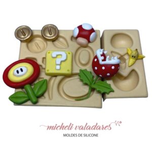 Molde de Silicone para Artesanato Acessórios Super Mário Game - 1,5 a 5 cm