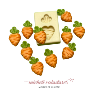 Molde de Silicone Mini Cenoura Fofa - 3,2cm