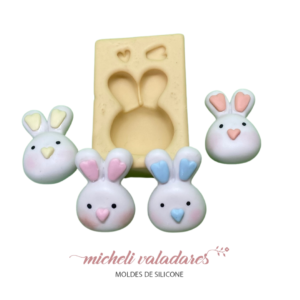Molde de Silicone Mini Rostinho Coelhinho Love - 3,2cm