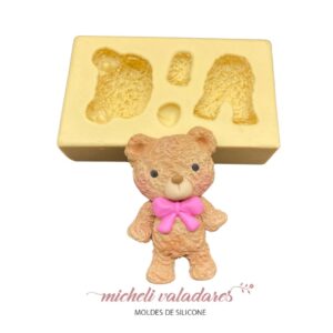 Molde de Silicone Ursinho Felpudo M - 7cm