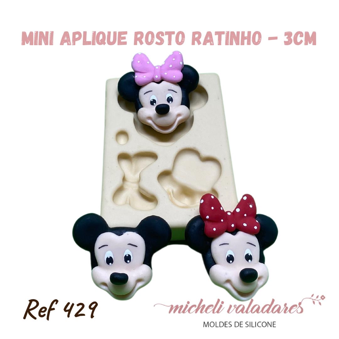Molde de Silicone Mini Aplique Rosto Ratinho - 3 cm - Imagem 3