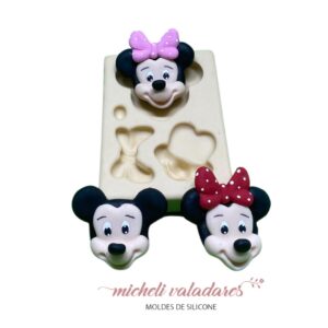 Molde de Silicone Mini Aplique Rosto Ratinho - 3 cm