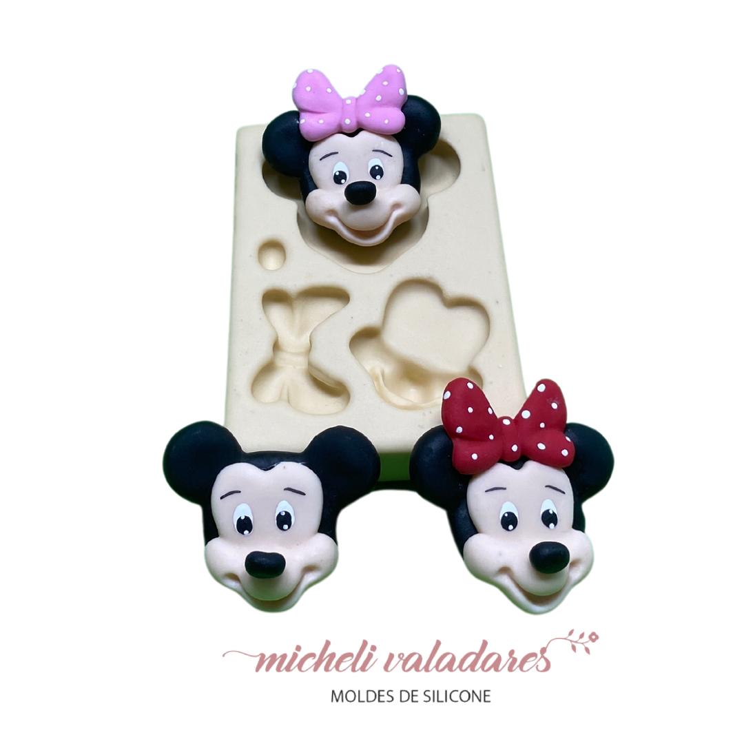 Molde de Silicone Mini Aplique Rosto Ratinho - 3 cm