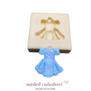 Molde de Silicone Mini Vestido Romântico - 3 cm